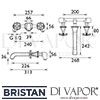 Bristan Glorious Wall Mounted Basin Mixer Dimensions
